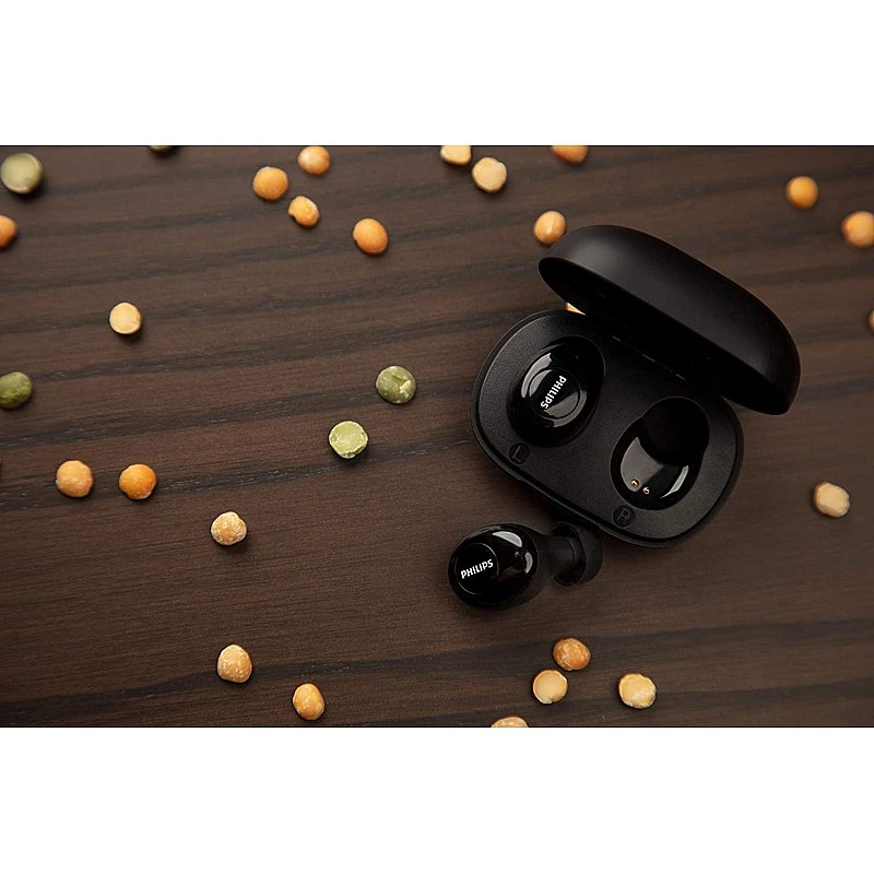 Philips Audio UpBeat TAUT102BK True Wireless TWS Black Bluetooth Earbuds (Black) Philips Audio UpBeat TAUT102BK True Wireless TWS Black Bluetooth Earbuds (Black)